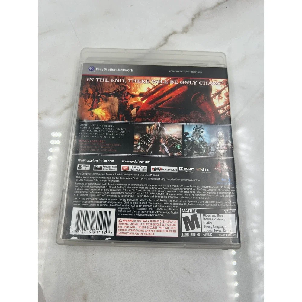 God of War III 3 Sony PlayStation 3 PS3 Action Adventure Game CIB Black Label